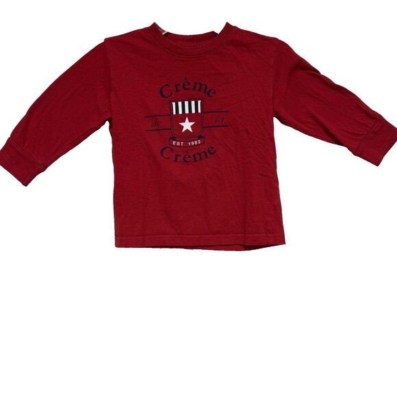 Creme De La Creme Shirt Top Kids Childrens Uniform Size 4 Rabbit Skins Red LS - Picture 1 of 7